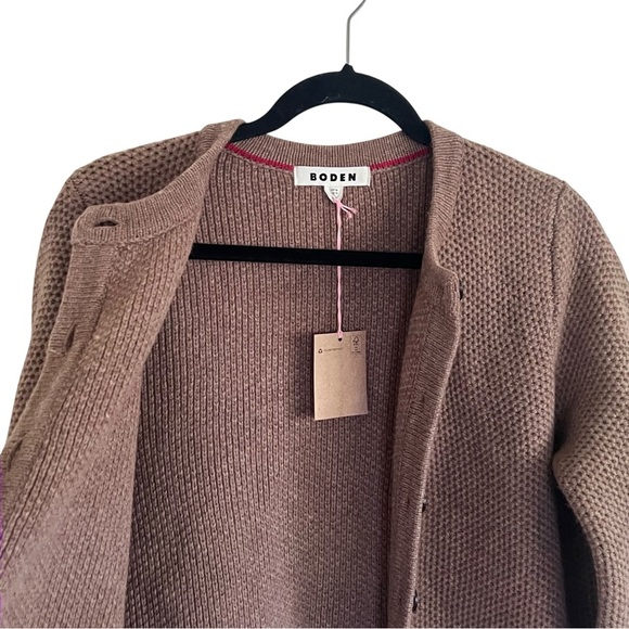 Boden Textured Stitch Cardigan in Praline Brown NWT Size US 10 - Picture 10 of 13
